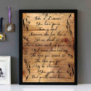 "For A Dancer" - Jackson Browne - Framed Lyrics Wall Art Design