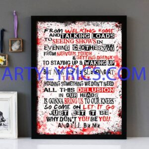 "Let It Go" James Bay - Framed Lyrics Wall Art Design