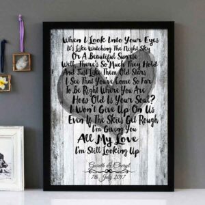"I Won't Give Up" - Jason Mraz - Framed Lyrics Wall Art Design