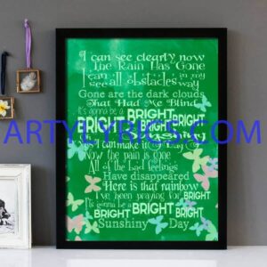 "I Can See Clearly Now" Jimmy Cliff - Framed Lyrics Wall Art Design