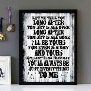 "Long After Tonight Is Over" - Jimmy Radcliffe - Framed Lyrics Wall Art Design