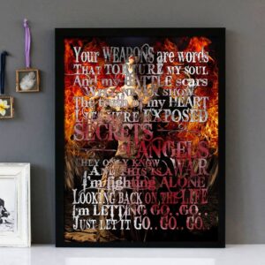 "Secrets Of Angels"-Karnataka- Framed Lyrics Wall Art Design