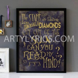 "Read My Mind" -The Killers- Framed Lyrics Wall Art Design