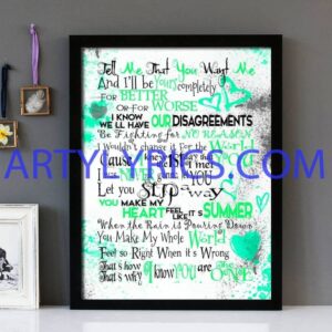 "The One" Kodaline - Framed Lyrics Wall Art Design