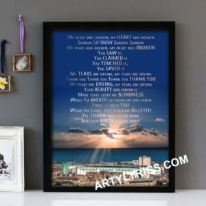 "Sunshine On Leith" Easter Road Version - The Proclaimers - Framed Lyrics Wall Art Design