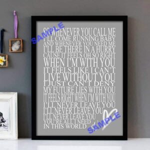 "Feels Right" Lemar - Framed Lyrics Wall Art Design