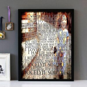 "Jocelyn Square"- Love And Money - Framed Lyrics Wall Art Design