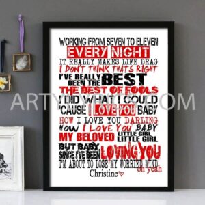 "Since I've Been Loving You" - Led Zeppelin - Framed Lyrics Wall Art Design
