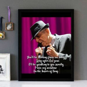 "Tower Of Song" - Leonard Cohen - Framed Lyrics Wall Art Design