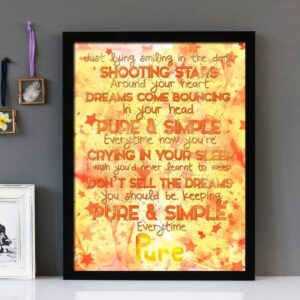 "Pure" Lightning Seeds - Framed Lyrics Wall Art