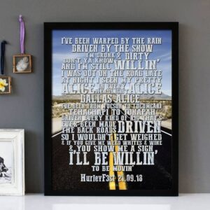 "Willin'" Little Feat - Framed Lyrics Wall Art