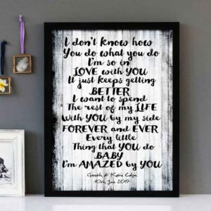 "Amazed" - Lone Star - Framed Lyrics Wall Art Design
