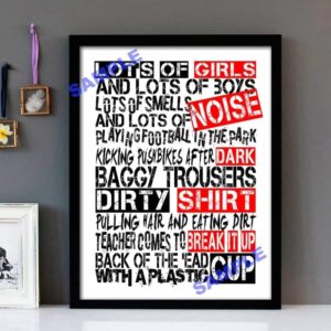 "Baggy Trousers" Madness - Framed Lyrics Wall Art Design