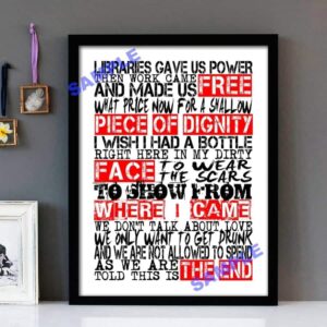 "A Design For Life" Manic Street Preachers - Framed Lyrics Wall Art Design