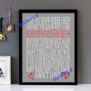 "Low" Mark Lanegan - Framed Lyrics Wall Art Design