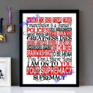 "Supremacy" Muse - Framed Lyrics Wall Art Design
