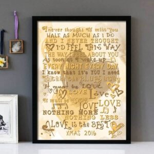 "It Must Be Love"- Madness - Framed Lyrics Wall Art Design Version 2