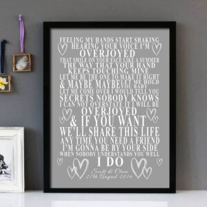 "Overjoyed"- Matchbox Twenty - Framed Lyrics Wall Art Design