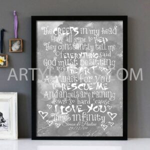"Times Infinity" -Mexicolas- Framed Lyrics Wall Art Design