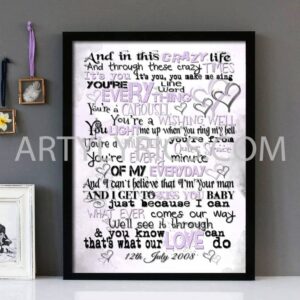 "Everything" -Michael Bublé- Framed Lyrics Wall Art Design