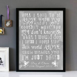 "Bones"- Michael Kiwanuka - Framed Lyrics Wall Art Design