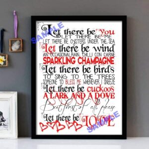 "Let There Be Love" Nat King Cole - Framed Lyrics Wall Art Design