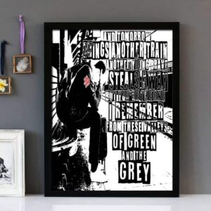 "Green And Grey" (Station) New Model Army - Framed Lyrics Wall Art