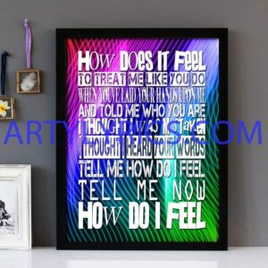"Blue Monday" New Order - Framed Lyrics Wall Art Design