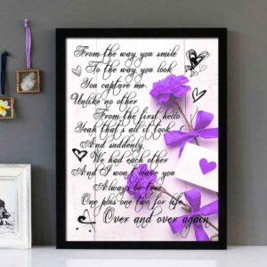 "Over And Over Again" - Nathan Sykes - Framed Lyrics Wall Art Design