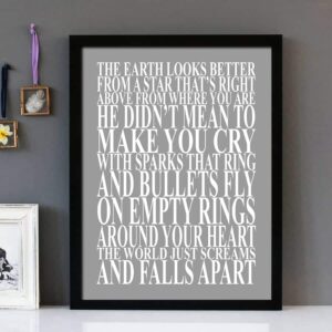 "Holland, 1945" Neutral Milk Hotel - Framed Lyrics Wall Art