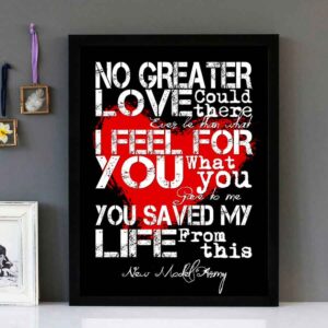 "No Greater Love" - New Model Army - Framed Lyrics Wall Art Design