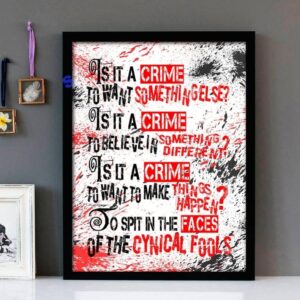 "Smalltown England" New Model Army - Framed Lyrics Wall Art Design