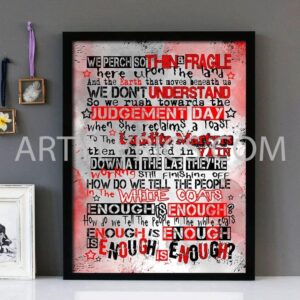 "White Coats" -New Model Army- Framed Lyrics Wall Art Design