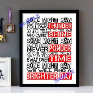 "Some Might Say" Oasis - Framed Lyrics Wall Art Design