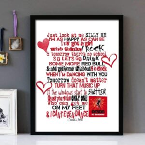 "No Tomorrow"- Orson - Framed Lyrics Wall Art Design
