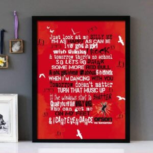 "No Tomorrow"- Orson - Framed Lyrics Wall Art Design Version 2