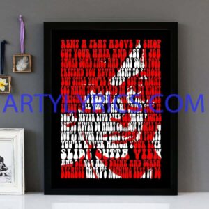 "Common People" Pulp - Framed Lyrics Wall Art Design