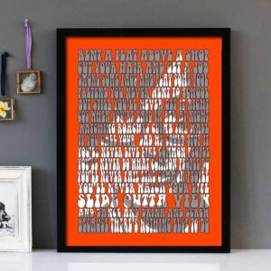 "Common People"- Pulp - Framed Lyrics Wall Art Design Version 2