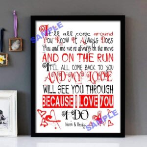 "It'll All Come Around" Patsy Gallant - Framed Lyrics Wall Art Design