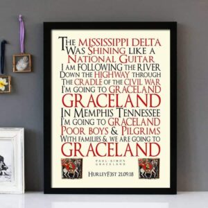 "Gracelands" Paul Simon - Framed Lyrics Wall Art