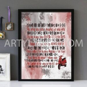 "Come On Let's Go" -Paul Weller- Framed Lyrics Wall Art Design