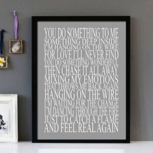 "You Do Somethin To Me" Paul Weller - Framed Lyrics Wall Art Design