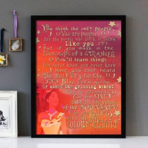 "Colours Of The Wind "- Pocohontas - Framed Lyrics Wall Art Design