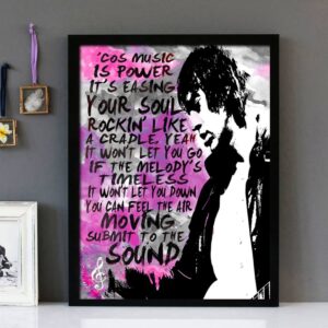 "Music Is Power" - Richard Ashcroft - Framed Lyrics Wall Art Design
