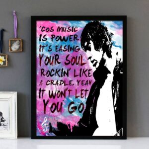 "Music Is Power" Version 2 - Richard Ashcroft - Framed Lyrics Wall Art Design
