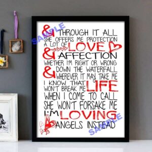 "Angels" Robbie Williams - Framed Lyrics Wall Art Design