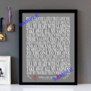 "Have I Told You Lately" Rod Stewart- Framed Lyrics Wall Art Design