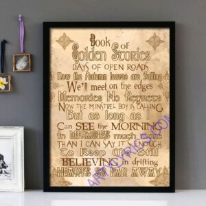"Book Of Golden Stories" Runrig - Framed Lyrics Wall Art Design