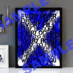 "Every River (Version 3)" Runrig - Framed Lyrics Wall Art Design