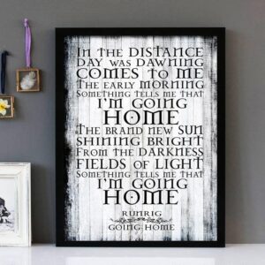 "Going Home"- Runrig - Framed Lyrics Wall Art Design